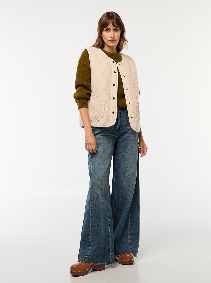 Veste sans manches effet mouton Beige - Kiabi