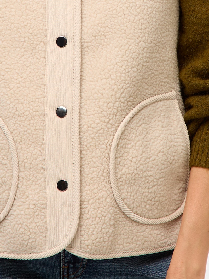 Veste sans manches effet mouton Beige - Kiabi