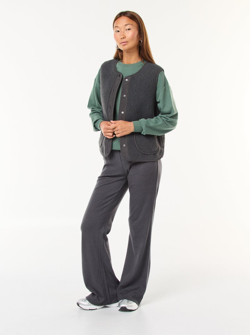 Veste sans manches effet mouton Gris - Kiabi