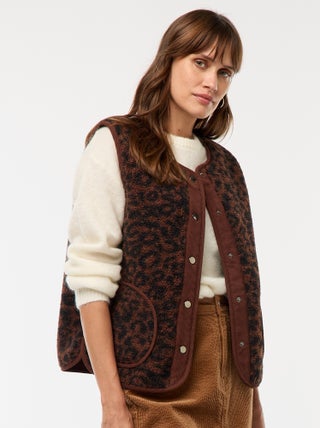 Veste sans manches effet mouton