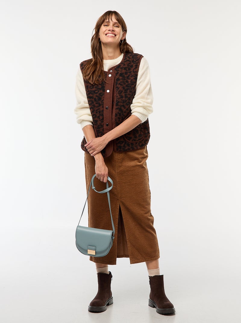 Veste sans manches effet mouton Léopard - Kiabi