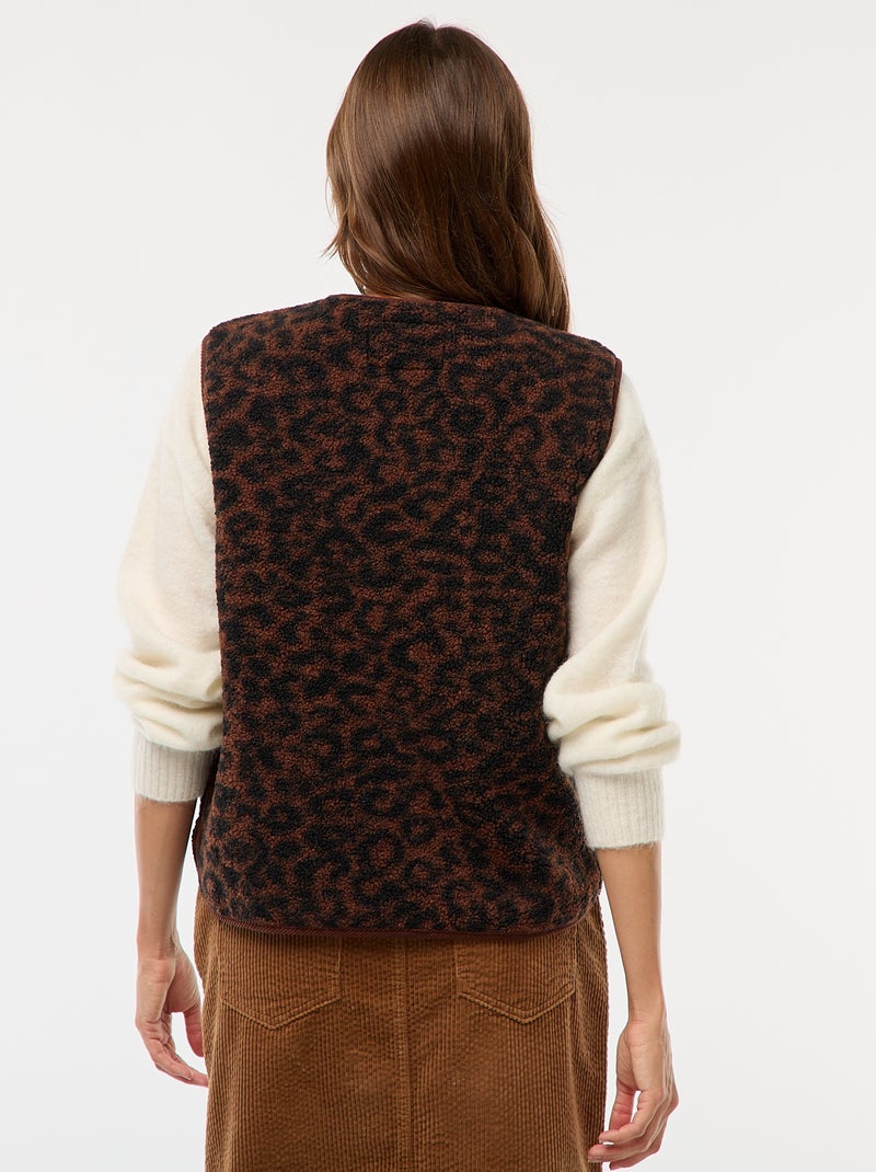 Veste sans manches effet mouton Léopard - Kiabi