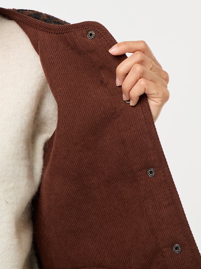 Veste sans manches effet mouton Léopard - Kiabi