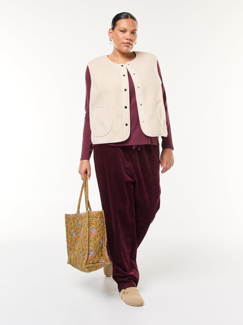 Veste sans manches effet moutonné Beige - Kiabi