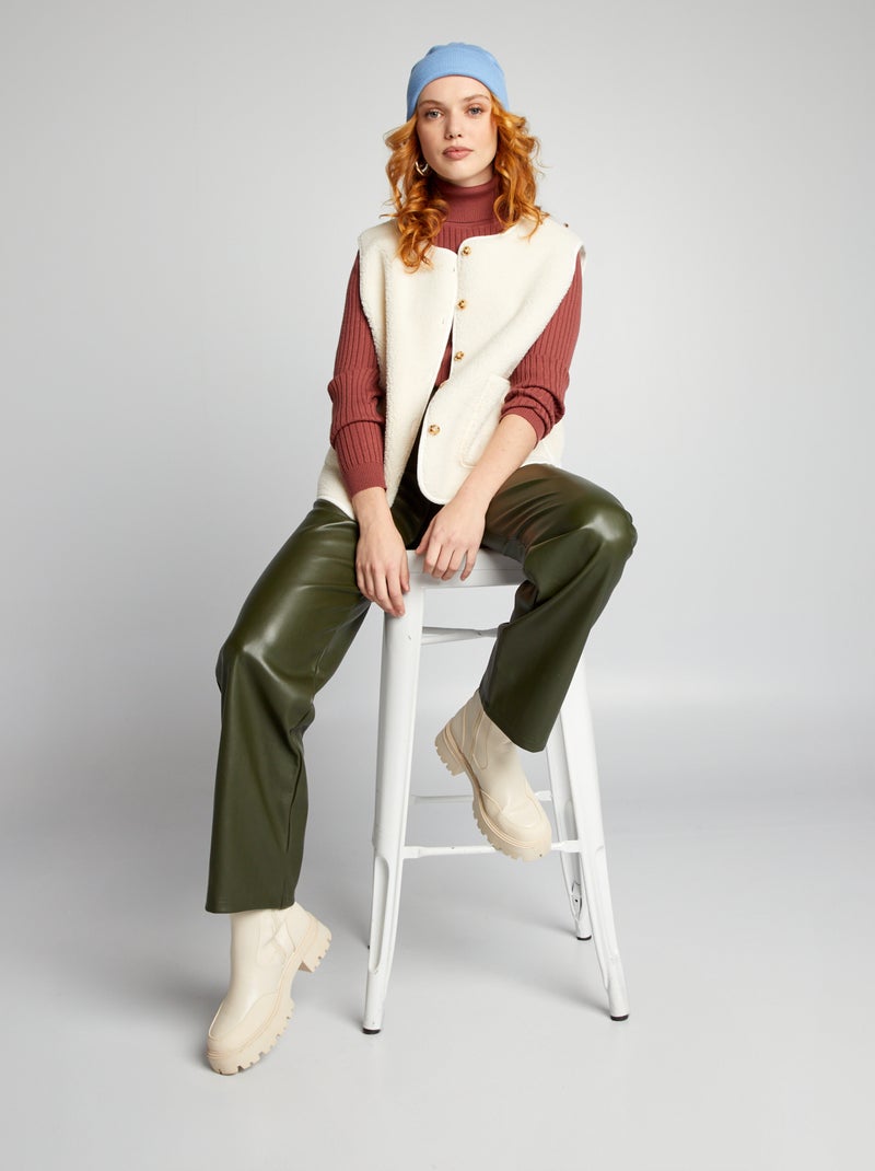 Veste sans manches effet moutonné Blanc - Kiabi