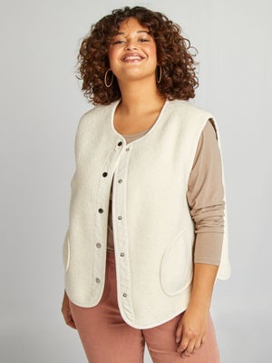 Gilet En Jean Sans Manches Femme CIMUK - Col En V, Boutonnée, Coupe Courte, Style Débardeur