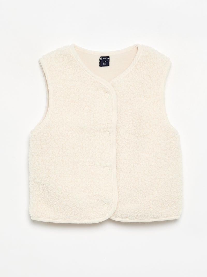 Veste sans manches effet moutonné Blanc - Kiabi
