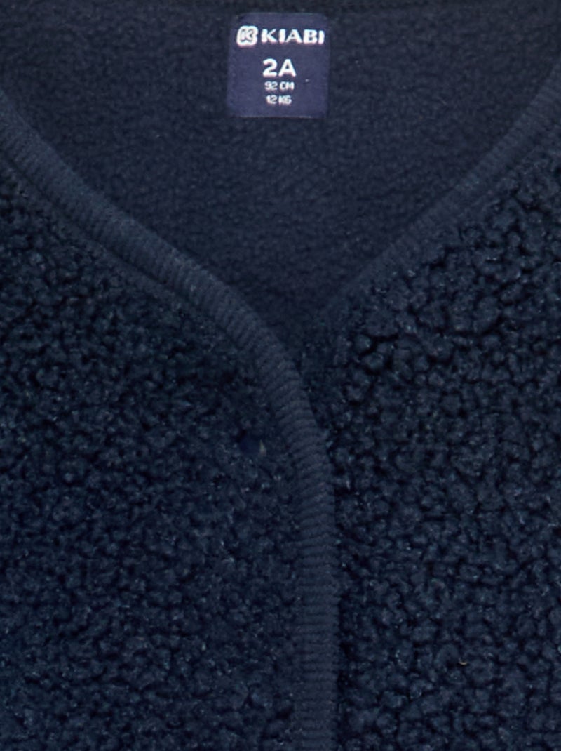Veste sans manches effet moutonné Bleu - Kiabi