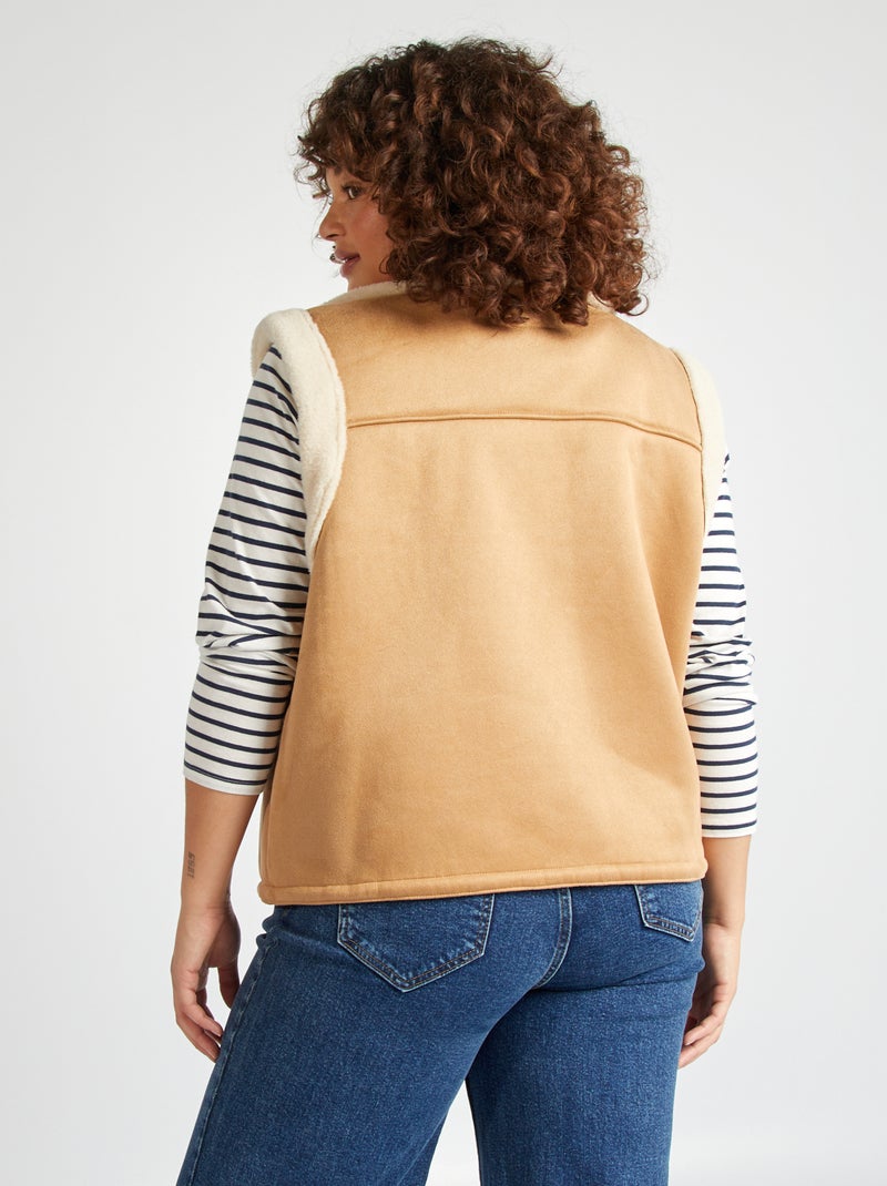 Veste sans manches effet moutonné Marron - Kiabi