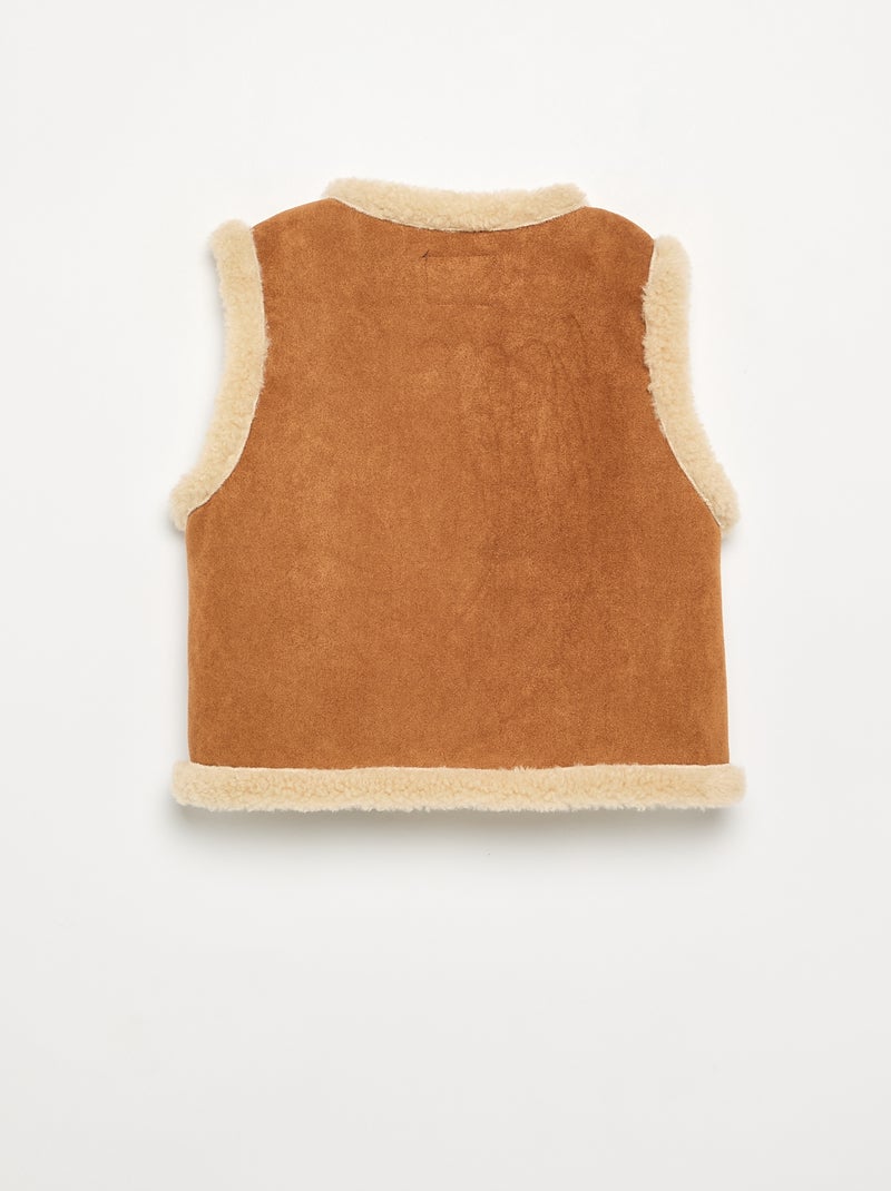 Veste sans manches effet moutonné Marron - Kiabi