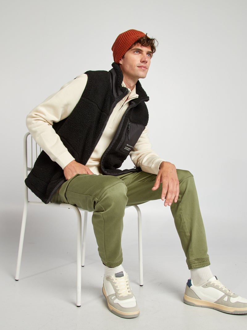 Veste sans manches effet moutonné Noir - Kiabi