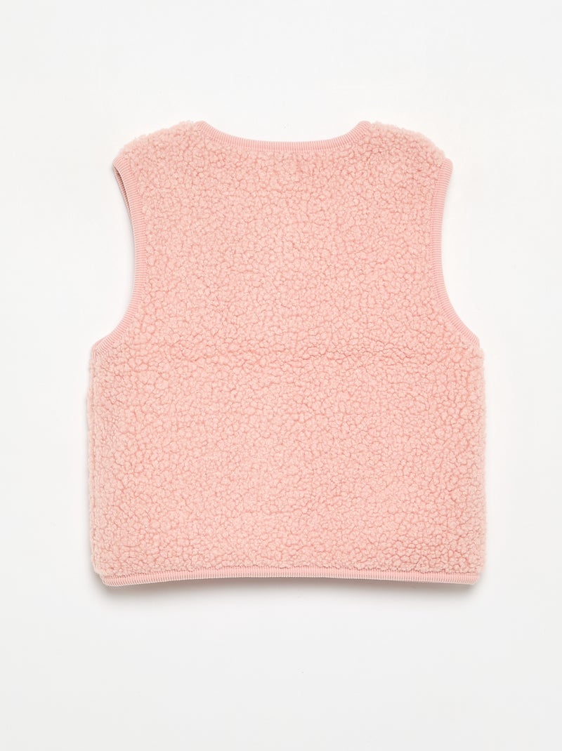 Veste sans manches effet moutonné Rose - Kiabi