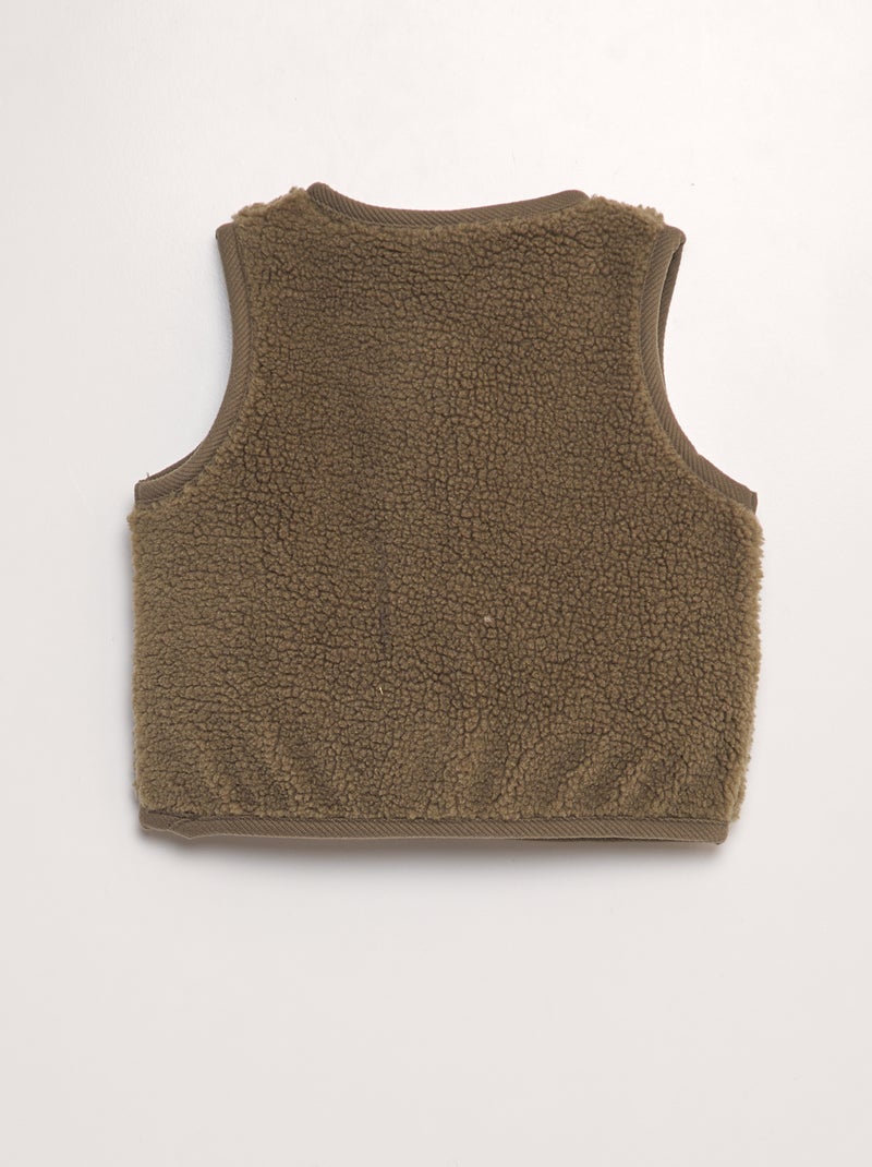 Veste sans manches effet moutonné Vert - Kiabi