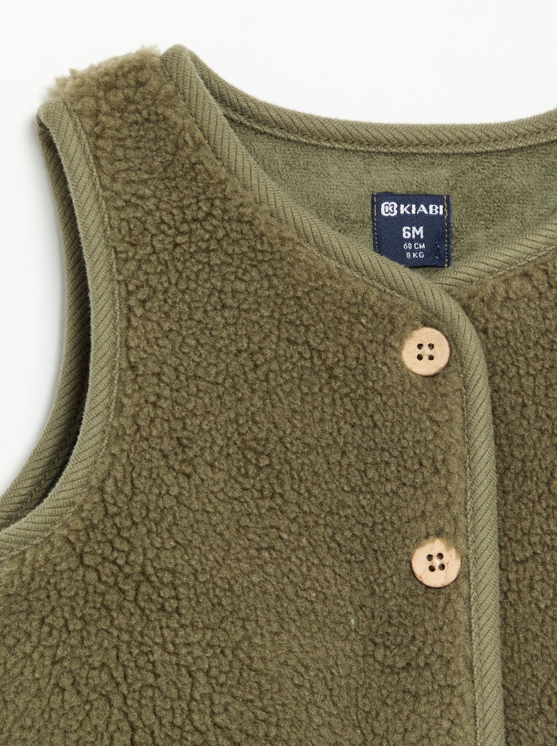 Veste sans manches effet moutonné Vert - Kiabi