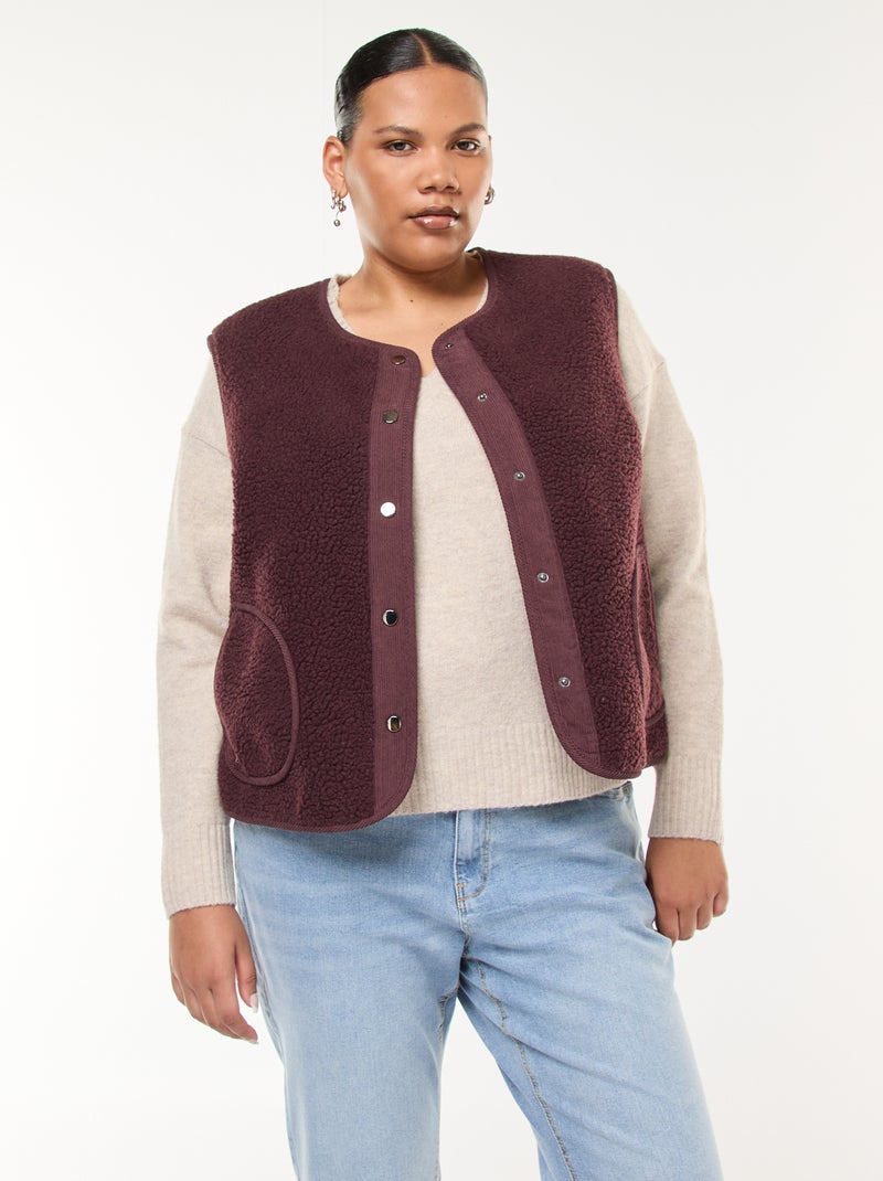 Veste sans manches effet moutonné Violet - Kiabi