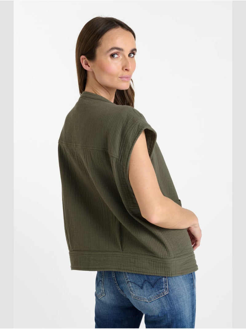 Veste sans manches elias 'le temps des cerises' Kaki - Kiabi