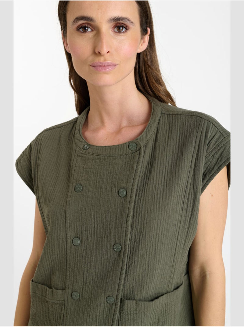 Veste sans manches elias 'le temps des cerises' Kaki - Kiabi
