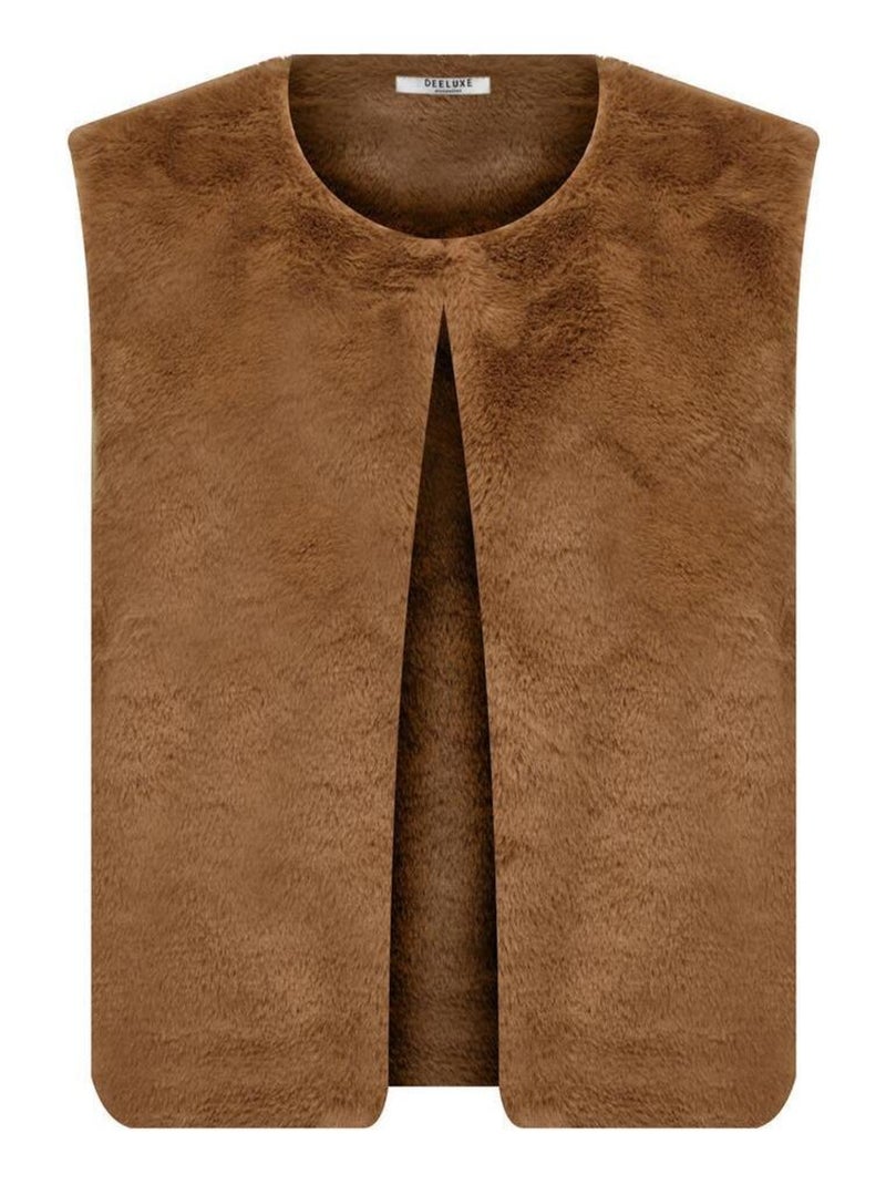 Veste sans manches en imitation fourrure pour femme 'Deeluxe' Marron - Kiabi