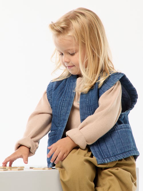 Veste sans manches en jean - Kiabi