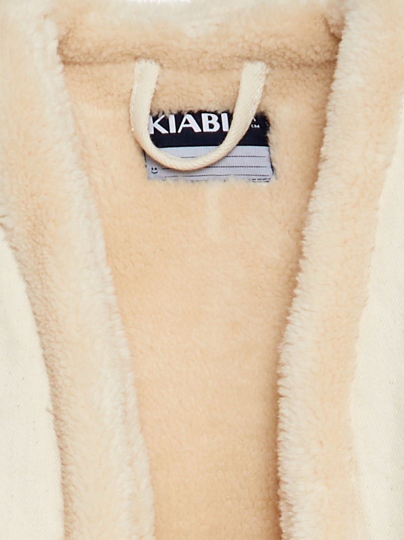 Veste sans manches en jean et imitation fourrure Blanc - Kiabi