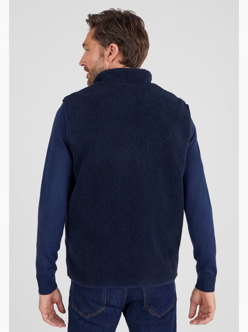 Veste sans manches en maille moutonnée - Damart Bleu - Kiabi