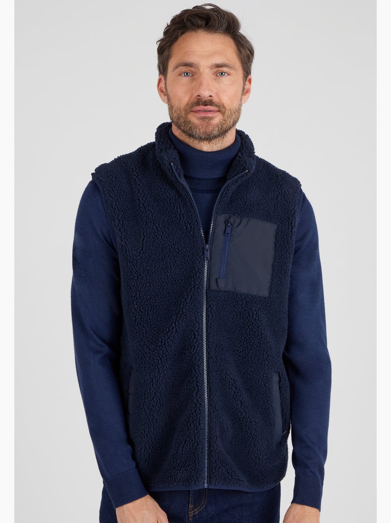 Veste sans manches en maille moutonnée - Damart Bleu - Kiabi