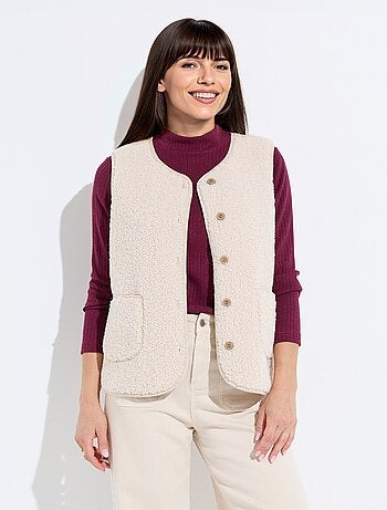Veste sans manches en sherpa intérieur velouté - Afibel