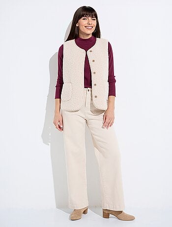 Veste sans manches en sherpa intérieur velouté - Afibel
