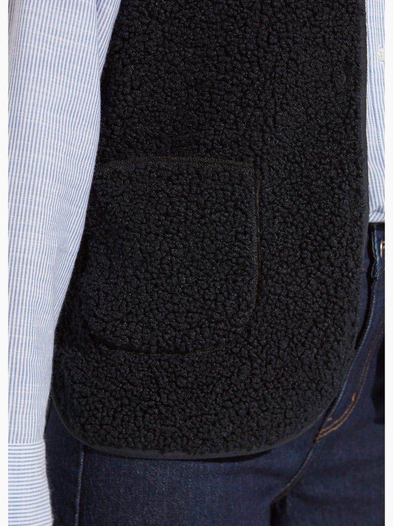 Veste sans manches en sherpa intérieur velouté - Afibel Bleu marine - Kiabi