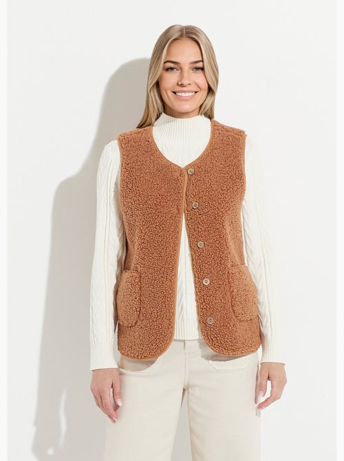 Veste sans manches en sherpa intérieur velouté - Afibel - Kiabi