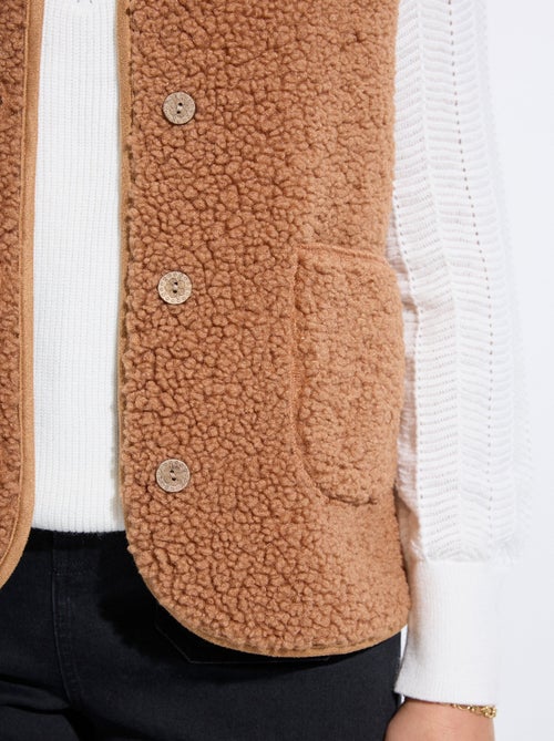 Veste sans manches en sherpa intérieur velouté - Kiabi
