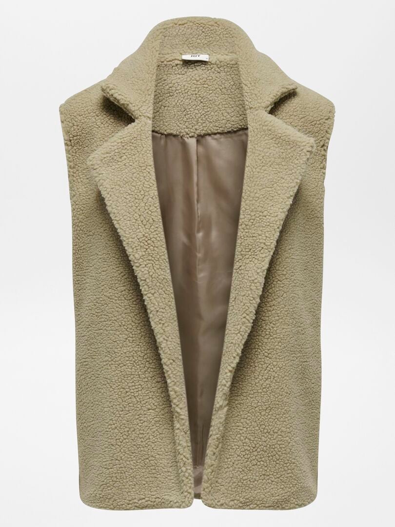 Veste sans manches en sherpa 'JDY' Beige - Kiabi