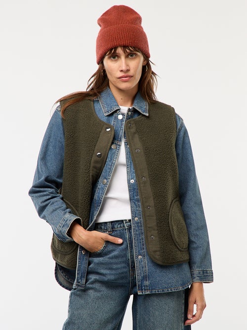 Veste sans manches en sherpa - Kiabi