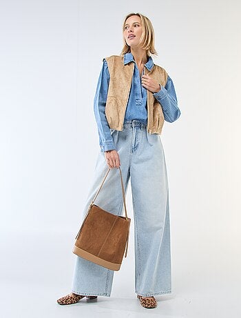 Veste sans manches en suédine