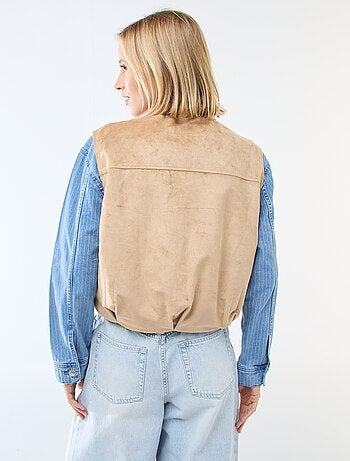 Veste sans manches en suédine