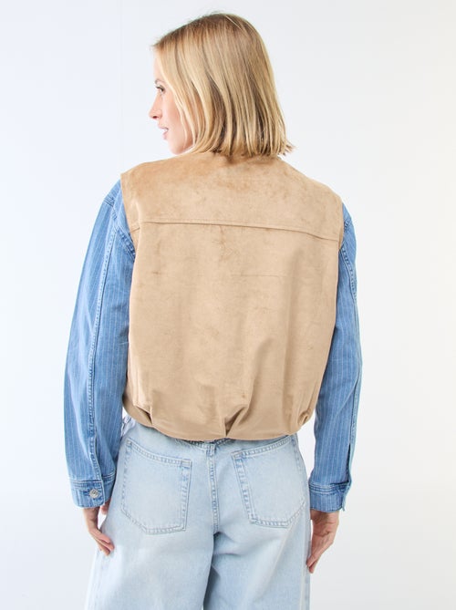 Veste sans manches en suédine - Kiabi