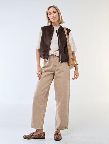 Veste sans manches en suédine