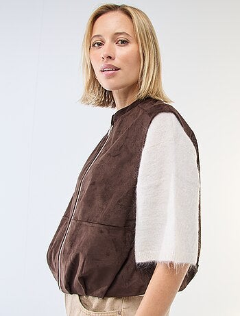Veste sans manches en suédine