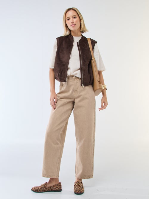 Veste sans manches en suédine - Kiabi