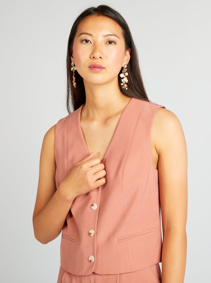 Veste sans manches en twill Terracotta - Kiabi