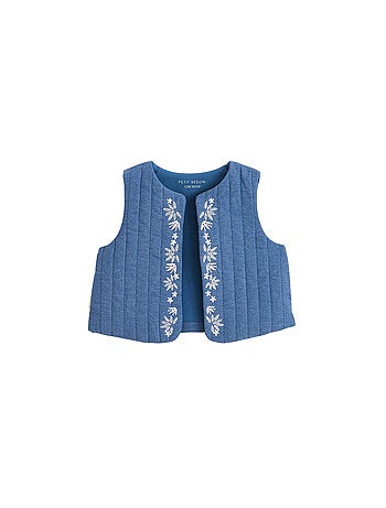 Veste sans manches enfant en chambray Camila