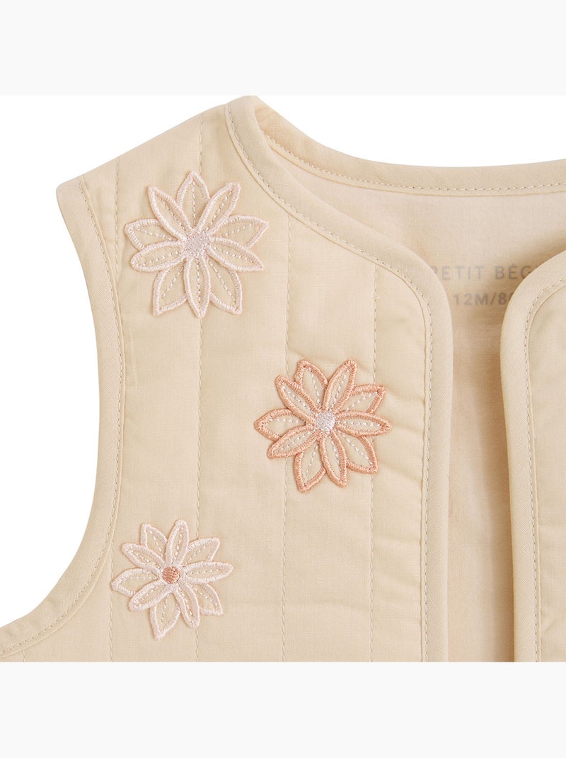 Veste sans manches enfant en popeline Poésie d'été Beige - Kiabi