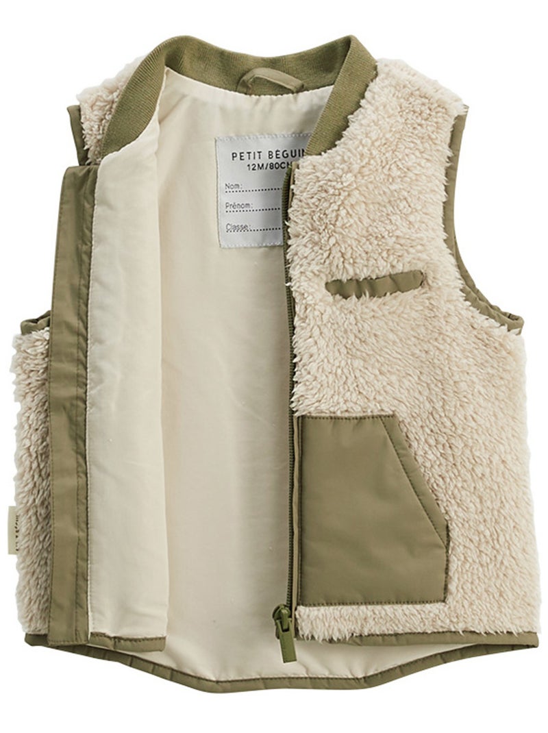 Veste sans manches enfant en sherpa Gustin Beige - Kiabi