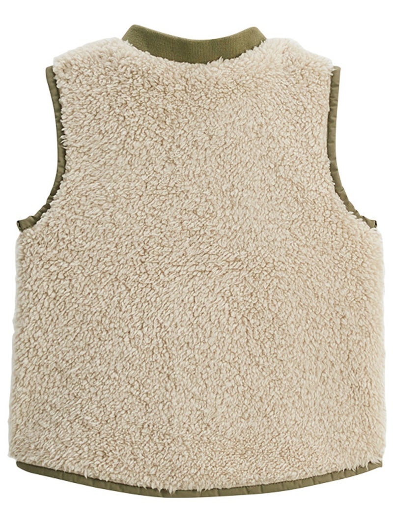 Veste sans manches enfant en sherpa Gustin Beige - Kiabi