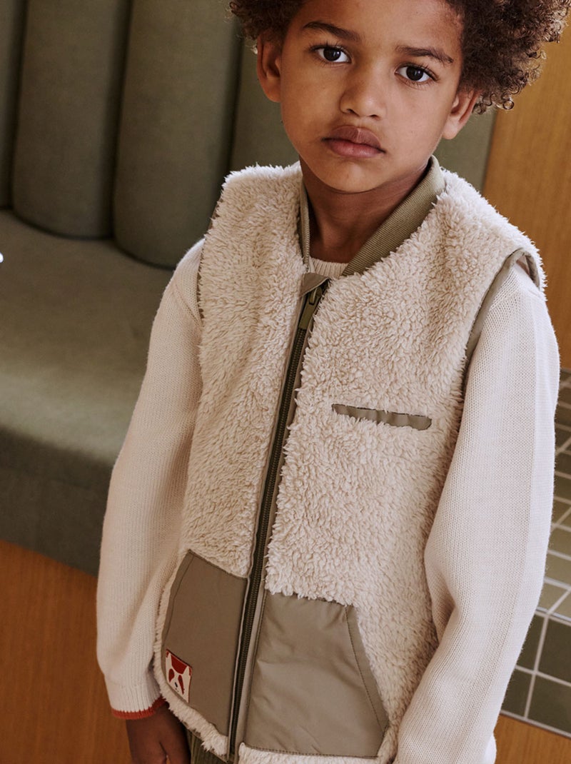 Veste sans manches enfant en sherpa Gustin Beige - Kiabi