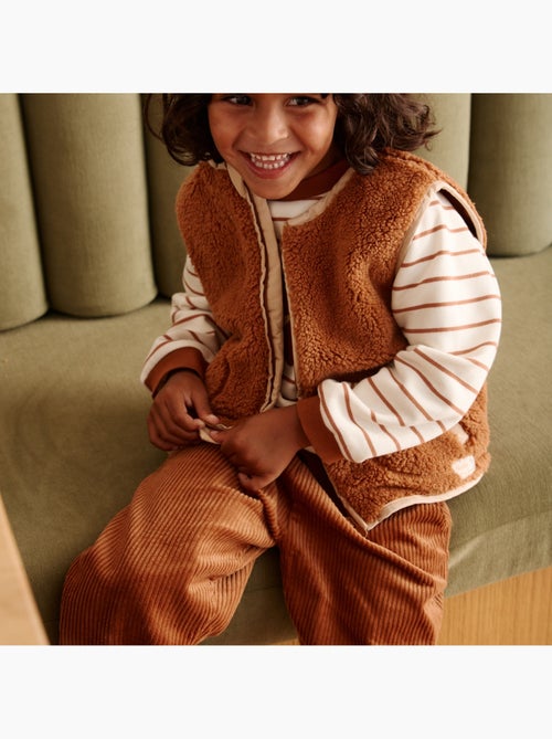Veste sans manches enfant en sherpa moka - Kiabi Veste sans manches enfant en sherpa moka - Kiabi