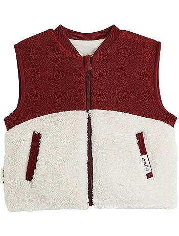Veste sans manches enfant en sherpa pistache