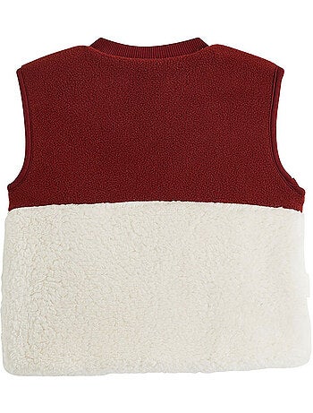 Veste sans manches enfant en sherpa pistache
