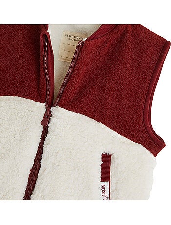 Veste sans manches enfant en sherpa pistache