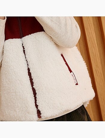 Veste sans manches enfant en sherpa pistache